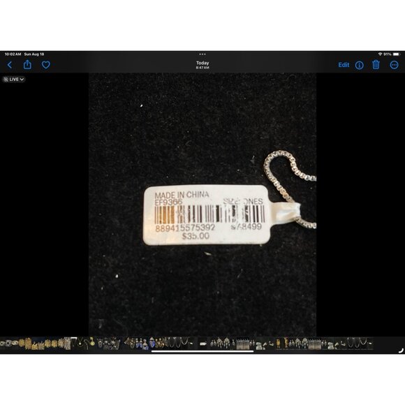 NWT Madewell Holding Pattern Silver Tone Double Strand Geometric Necklace - Picture 5 of 5